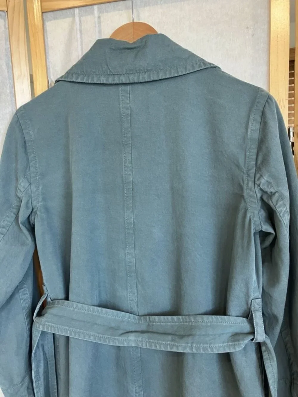 Everlane The Drape Trench Coat, Double Breasted, Small, Sage Green Boho City Hip - Picture 9 of 9
